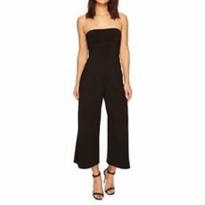 Susana Monaco Aimee Black Jersey Wide-Leg Strapless Jumpsuit Women's Size L